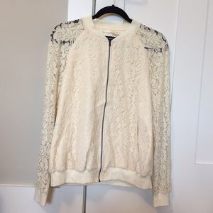 French Connection Lace Bomber Jacket